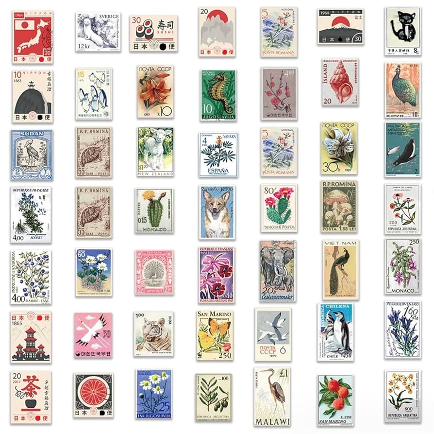 Amazon.co.jp: 切手風 郵便印 スタンプ 消印 バージンシール